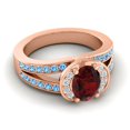 thumbnail image 3 of 2.35 Ct Unique Oval Cut Garnet & Blue Topaz Gemstone Wedding Ring for Women 14K Rose Gold Size 3 by Diamond-Capitals, 3 of 8