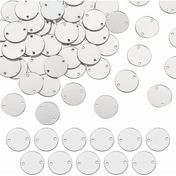 100pcs Sew on Silver Mirror Rhinestones Flat Round Acrylic Sew on Rhinestone Mirrored Rhinestones Beads Mirror Sequin