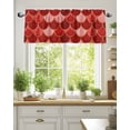 thumbnail image 2 of Red Fish Scales Valances for Windows Ombre Fish Tail Abstract Art Vintage Valance Rod Pocket Light Filtering Short Window Treatments Curtains for Kitchen Bathroom Living Room Bedroom, 42 x 18 Inch, 2 of 7
