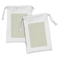 thumbnail image 1 of Celtic Fabric Pouch Set of 2, Nostalgic Tribal Timeless Celtic Pattern with Square Shaped Motif Retro Boho, Drawstring Bag for Toiletries Masks and Favors, 9" x 6", Pale Green White, by Ambesonne, 1 of 2