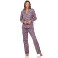 thumbnail image 2 of White Mark Ensemble de Pyjama à Manches Longues avec Boutons pour Femmes, 2 of 6