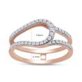 thumbnail image 4 of 0.30 Carat Round Cut Lab Created Moissanite Diamond Bypass Curve Enhancer Guard Ring For Women In 14K Rose Gold Over Sterling Silver (D Color,VVS1 Clarity 0.30 Cttw)-5.5, 4 of 6
