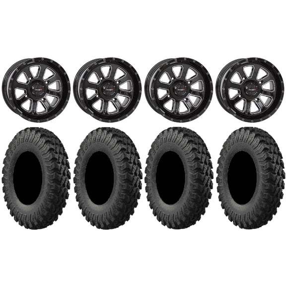 System 3 ST-4 Black 14" Wheels 32" MotoRally Tires Polaris RZR XP 1000 / PRO XP / Ranger XP 900/1000