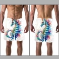 thumbnail image 3 of luoweisi Men's Beach Shorts Quick Dry Swim Trunks with Mesh Lining Seahorse M, 3 of 5