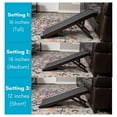 thumbnail image 3 of 16" Dog Ramp, Decorative Wooden Folding Doggie Ramps, Paw Friendly Grip Carpet with Adjustable Height for Cars, Onto Sofas, Beds and Small Stairs, Small Dogs or Cats Only, Espresso, 3 of 5