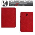 thumbnail image 4 of Embossed Folio Flip Smart Case for Samsung Galaxy Tab A 10.5 2018 SM-T590/SM-T595, Premium PU Leather Kickstand Card Slots Magnetic Auto Sleep / Wake with Pen Slot Case for Tab A 10.5 2018, Red, 4 of 5