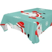 SKYSONIC Santa Claus Tablecloth Waterproof Washable Polyester Square Table Cover Durable Tablecloth for Kitchen Dining Table Party Decor (60 X 120 Inch)