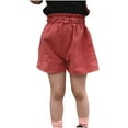 thumbnail image 4 of FRSASU Toddler Girl Shorts Summer Cotton Linen Fashion Solid Color Cute Summer Leisure Pants Shorts Red 12 Months, 4 of 4