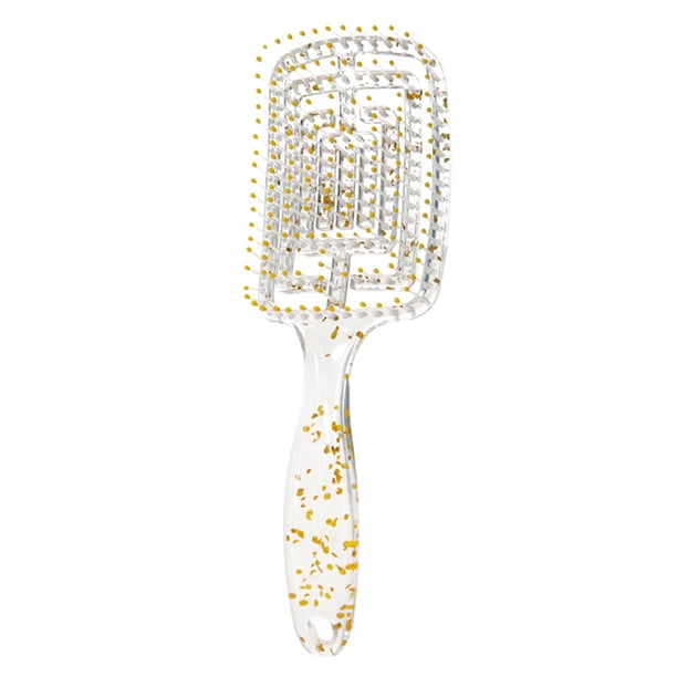 Cepillo De Pelo Con Ventilación Para Desenredar Peinado Secado Transparente Hueco Curvado Ventilado Desenredar Cepillo De Pelo Cerdas Suaves Se Deslizan Aplicar Para Largo/corto/rizado/grueso