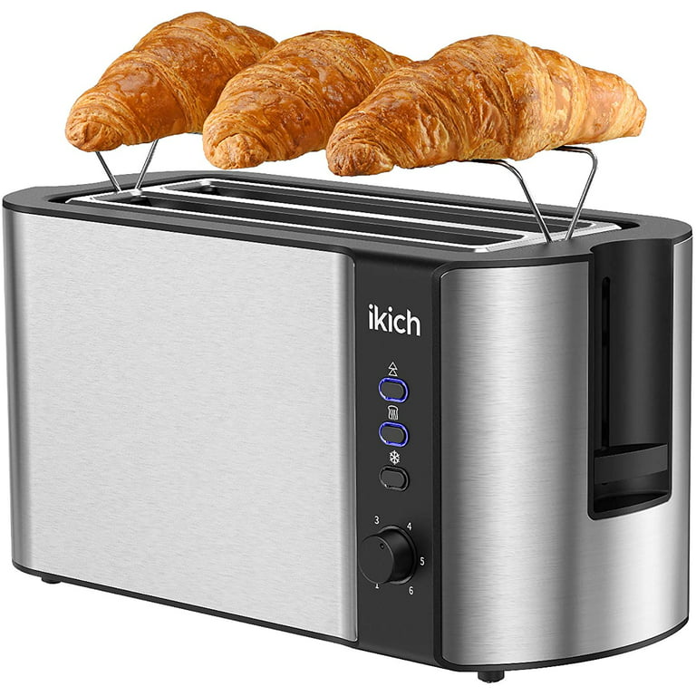  Hakka Toaster 4 Slice, Heavy-Duty Stainless Steel Toaster  Commercial Toaster with Extra Wide Slots with Auto Shut-off/Cancel Button &  Removable Crumb Tray, 1800W/120V: Home & Kitchen