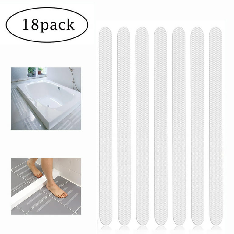  12/20pcs Anti-Slip Strips with Scraper, Outdoor/Indoor  Waterproof, Anti Slip Shower Stickers, Safety Bathtub Strips Adhesive  Decals, Self-Adhesive PEVA Clear Visible Shower Stickers for Stair Steps A  : Home & Kitchen