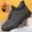 Grey, variant on Men's Winter Snow Boots with Plush & Ankle - Slip-On Ankle-High Traction Tires, PU Sole for Ice & Snow - Warm Hiking Shoes for Ice Skating, Outdoor Trekking, and Daily Use (Black)
