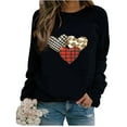 thumbnail image 2 of BLTIBY Womens Long Sleeve Sweatshirts Fall Spring Printed Round Neck Top Fashion Comfortable Loose Casual Pullover Blouse Black XXL, 2 of 4