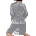 thumbnail image 3 of Women's Sexy Lace Silk Satin Robe Short Bathrobes Bridesmaid Bride Wedding Party Robes Chemise Sleepwear Nightwear, 3 of 4