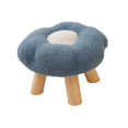 thumbnail image 2 of Small Foot Stool Sofa Footstool Multipurpose Comfortable Flower Shape Cartoon Ottoman Under Desk For Bedroom Playroom Bedside Porch Entryway Blue, 2 of 8