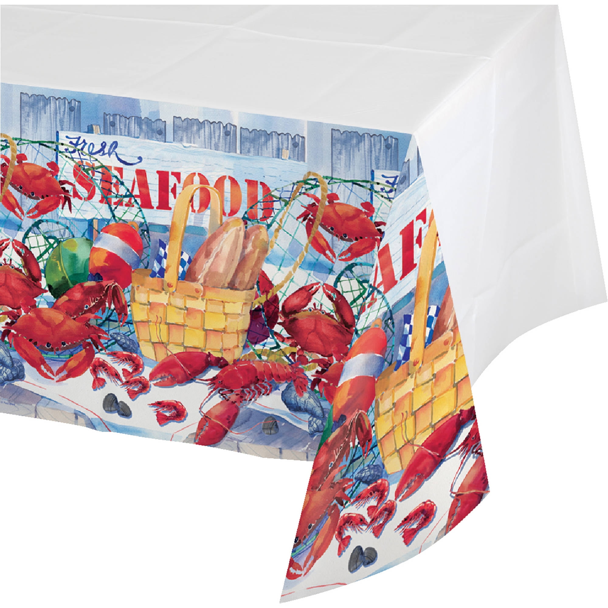 Seafood Celebration Plastic Table Cover