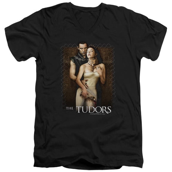 Tudors Spilt Wine Adult V-Neck T-Shirt Black