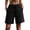Black, variant on SwiftWear Women's Cotton Long Shorts with Big Pockets Drawstring Elastic Waist Casual Loose Fit knee Length Bermuda Shorts for Summer