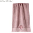 thumbnail image 3 of Aoznliie Bath Towels, Elegant Embroidered Soft Cotton Towels for Bathroom, 29x13 inch Quick Dry Shower Towels for Dorm Summer, Pink, 3 of 7