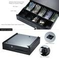 thumbnail image 3 of Heavy Duty Electronic Cash Drawer Box Case Storage 5 Bill 5 Coin Trays Check Entry Support Auto Manual Open Key-lock RJ11 for Epson Star POS Printer Money Register - Coin Tray Adjustable Moveable, 3 of 7
