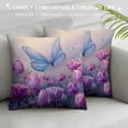 thumbnail image 3 of Fenyluxe Butterfly Flowers Modern Farmhouse Rustic Decorative Couch Pillow Cases with Zipper Home Decor Square Spring Throw Pillow Cover 1PC 24x24in, 3 of 5