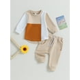 thumbnail image 2 of Cenuakty Baby Boys 2 Piece Tracksuit Contrast Color Long Sleeve Sweatshirt and Elastic Pants Spring Outfits for Toddler, 2 of 9