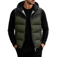 thumbnail image 3 of Mens Puffer Vest Zip Up Sleeveless Hooded Loose Fit Warm Jacket Fall Winter Outdoor Casual Outerwear Tops 2026, 3 of 5