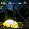 thumbnail image 5 of 10PCS Deck Anchor Pegs, Windproof Aluminum Alloy Fishbone Tent Stakes Spring Buckle, Portable Nail-black, 5 of 5