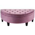 thumbnail image 5 of Maklaine Velvet Upholstered Half Moon Storage Ottoman in Mauve, 5 of 9