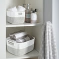 thumbnail image 4 of Simplify 4 Pack 2-Tone Decorative Medium Storage Basket Plastic in Heather Grey, 4 of 7