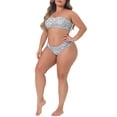 thumbnail image 3 of Bikini de dos piezas Agnes Orinda para mujeres, traje de baño de cintura alta, bandeau, sin hombros, talla 1X, blanco, 3 of 6