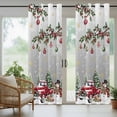 thumbnail image 5 of Outdoor Curtains for Patio Waterproof, Grey Christmas Outdoor Privacy Panels Grommet, Xmas Snowman Truck Snowflake Tree Balls Blackout Outside Curtains for Porch/Cabana 54"x95", 2 Panels, 5 of 8
