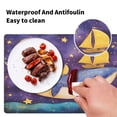 thumbnail image 5 of Wobogo Sailboat Whale Star Pattern Placemats Coasters Set of 1 Heat-resistant Non-slip Easy to Clean Square Dinner Plate Mat, 5 of 8