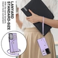 thumbnail image 2 of Crossbody Strap Wallet Case for Samsung Galaxy Note 20 Ultra with Wrist Strap, 360° Rotating Ring Kickstand & Card Holder PU Leather Purse Magnetic Snap Zipper Case Cover for Note 20 Ultra, Purple, 2 of 9