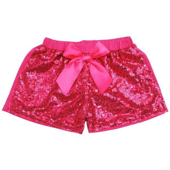 Wenchoice Hot Pink Sequins Bow Shorts Girl'S L(5Y-6Y)