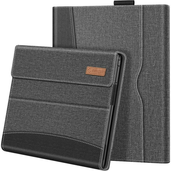 Fintie Portfolio Case for Microsoft Surface Pro X (2021/2020/2019) - Multiple Angle Viewing Portfolio Business Cover with Pocket, Compatible with Type Cover Keyboard, Gray