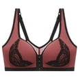 thumbnail image 2 of fheaev Front Closure Everyday Bra For Women No Underwire Compression Support With Adjustable Straps Wirefree Snap Closing Bras Underwear T-Shirt Bras, 2 of 10