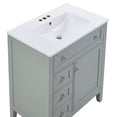 thumbnail image 6 of Solid Wood Bathroom Vanity with Ceramic Undermount Sink - 12" Soft-Close Drawer Slides, Flip Bin + Single Drawer + Storage Drawer, Adjustable Shelf, 70kg Load Capacity, Gray, 6 of 11