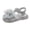 Silver, variant on Girls' Shiny Diamond Sandals Flat Sole Outdoor Casual Soft Sole Design Comfortable Toe-Cap Shoes Beige Size 8 Toddler