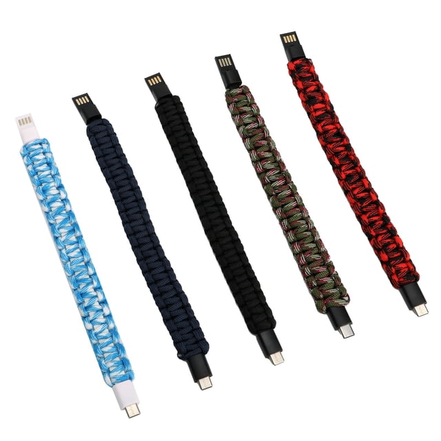 Brazalete De Cable De Carga USB, Cable Tejido De Nylon Práctico Evite La Decoración Del Brazalete Del Cargador De Bobinado Para Productos Electrónicos