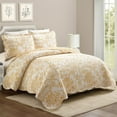 thumbnail image 6 of Modern Heirloom Garden Toile Yellow 3-Piece Reversible Quilt Set, King, 6 of 7