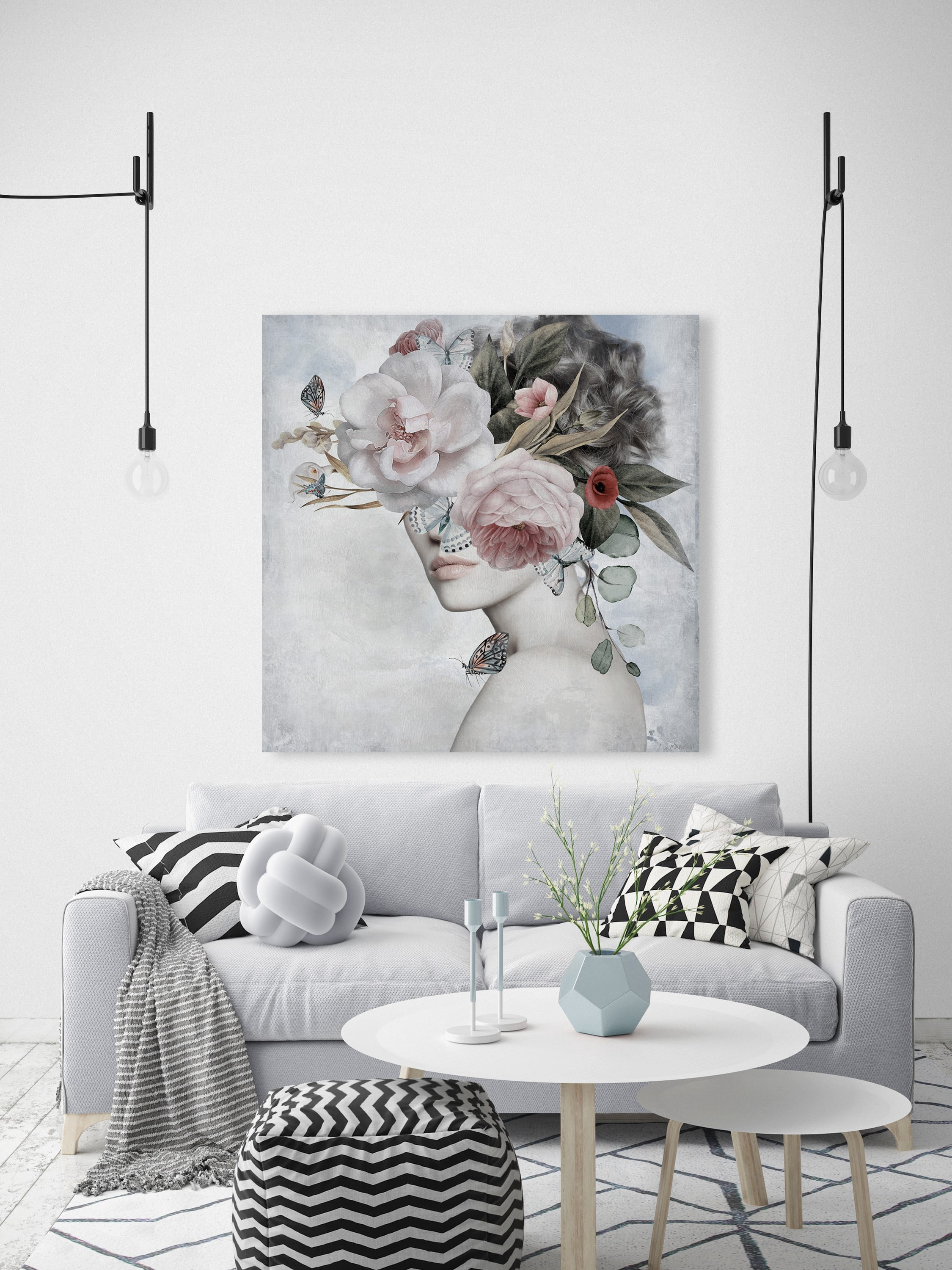 Marmont Hill Dreamy Flower Crown Canvas Wall Art, 48" x 48"