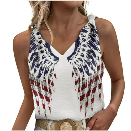 

Womens Camisoles Women V-Neck Sleeveless Tank Shoulders Knotted Casual Camisole Fashion Floral Print Tops Corset Tops For Women White M