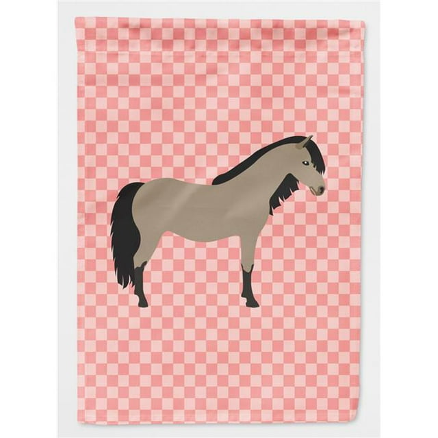Carolines Treasures BB7910CHF Cheval de Poney Welsh Rose Chèque Maison Drapeau de Toile