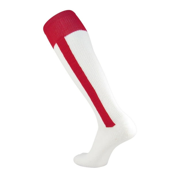 TCK 2n1 All Sport Stirrup Socks for baseball, softball, fastpitch (Red, XS)