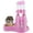 Pink, variant on 3 in 1 Hamster Hanging Water Bottle Pet Auto Dispenser with Base for Dwarf Hamster Mouse Rat Hedgehog