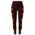 thumbnail image 3 of Gyexs Halloween Legging for Plus Women Soft Stretchy Printed Pajamas Pants Soft Comfy Ankle Length Pants Women's Halloween Fashion #02 Brown Size S, 3 of 4
