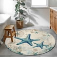 thumbnail image 3 of Small Round Rug 3Ft Washable Non-Slip, Teal Starfish Coastal Circle Area Rugs for Living Room Bedroom, Vintage Summer Beach Nautical Indoor Floor Mats Carpet Runner for Home Decor, 3 of 8