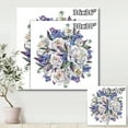 thumbnail image 4 of Designart ' Bouquet Peonies In Blue and White ' Traditional Canvas Wall Art Print, 4 of 4
