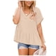 thumbnail image 1 of Fiudx Camisas de Mujer Blusa Sólida de Manga Corta con Volantes y Cuello En V para Mujer, 1 of 7